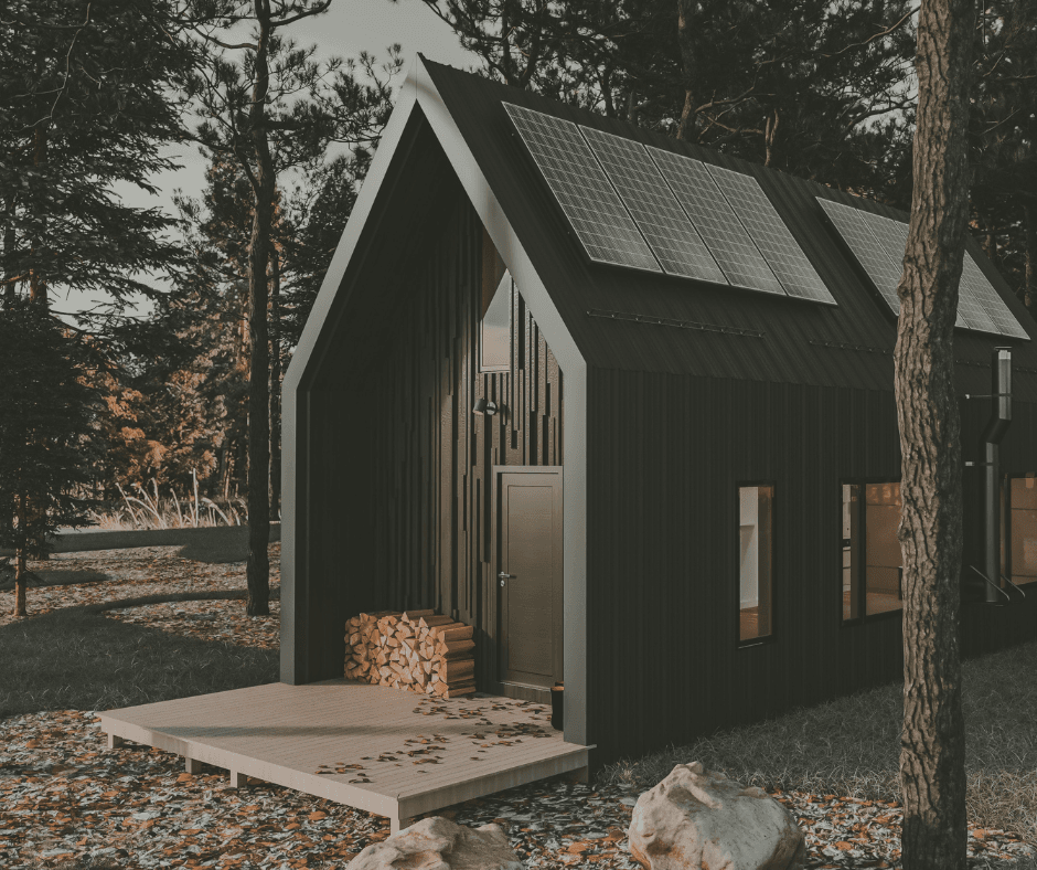 off-grid living can mean a modern cabin like this
