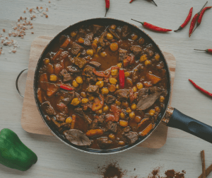 A tasty chilli is simple and filling - prefect for an off-grid meal 