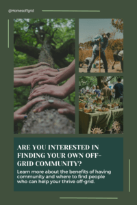 Are you interested in finding your own off-grid community?