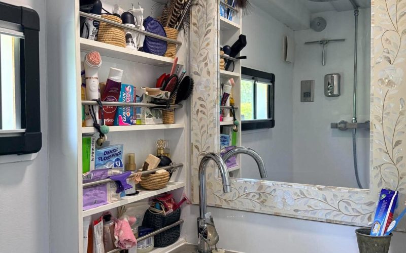 Bathroom Storage and sink area