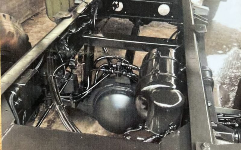 Pre-box view of the truck's chassis