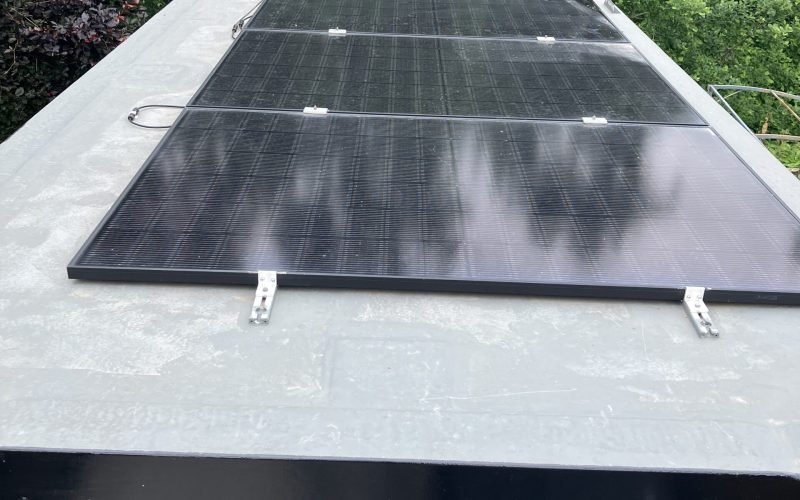 Generous solar set-up on truck roof
