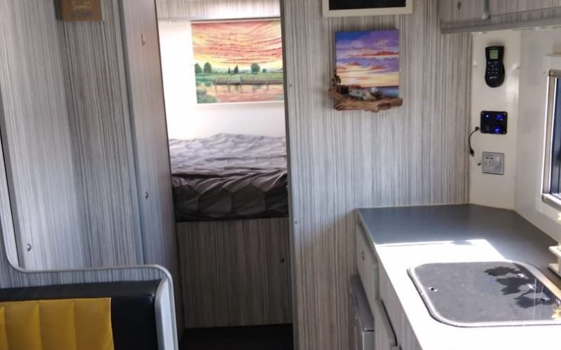 Living space and kitchen