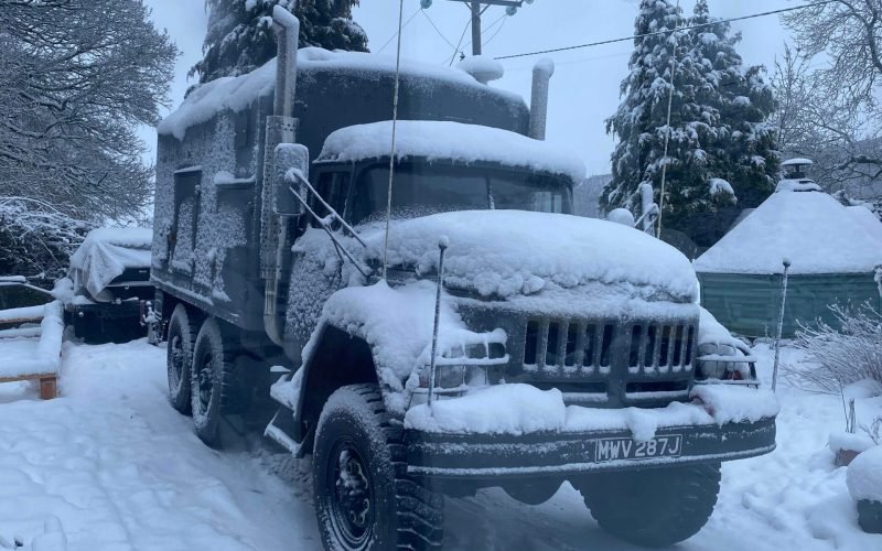 Zil 131 camper in the snow
